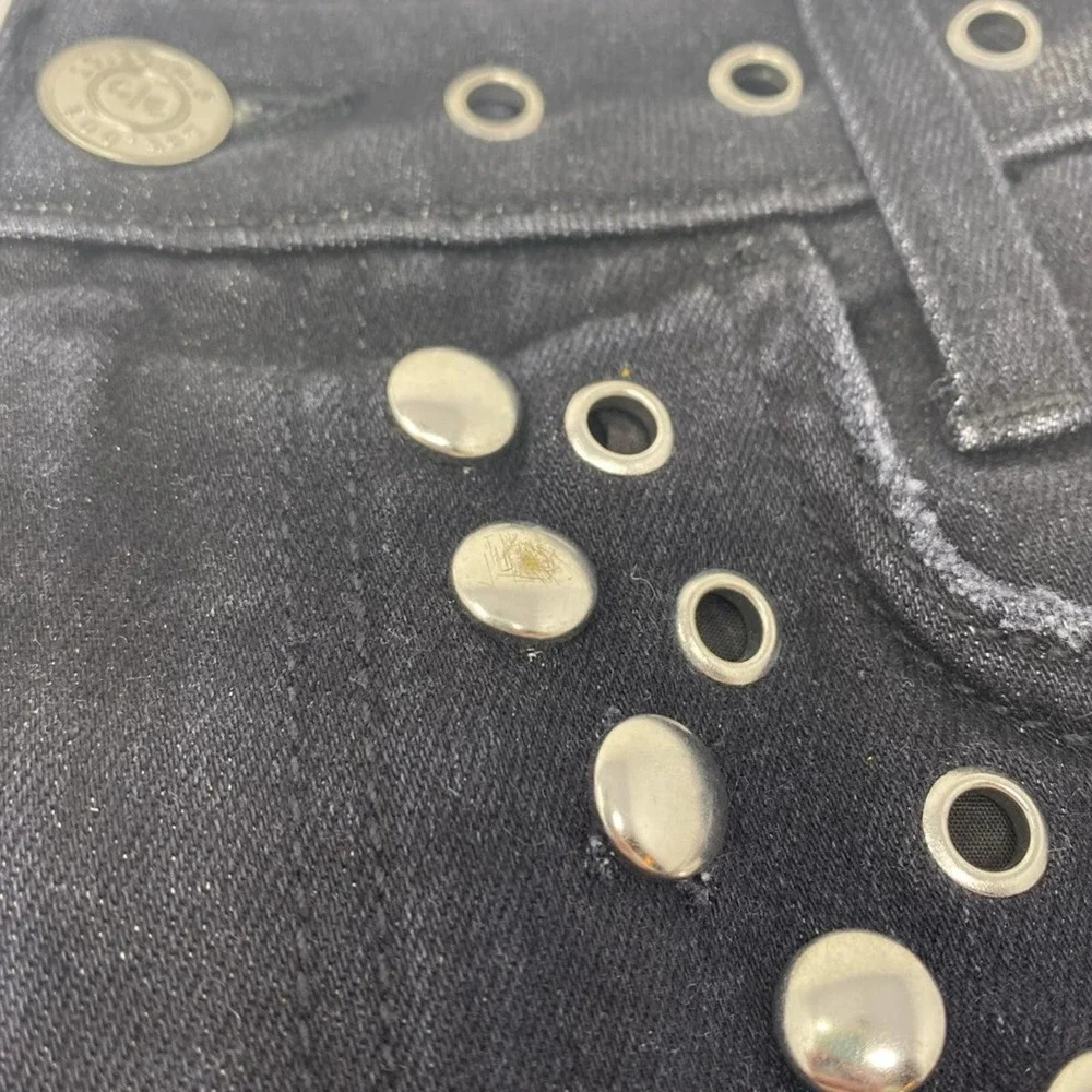 NWT Current/Elliott The 7-Pocket Studded Mini Skirt Size 25